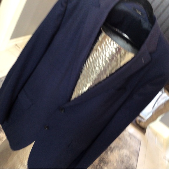 Massimo Dutti finest Italian fabric made in turkey navy blue sports jacket - Picture 5 of 17